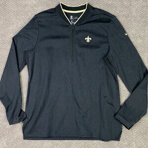 Nike On Field New Orleans Saints 1/4 Zip Pullover Men's Large Black NFL Football